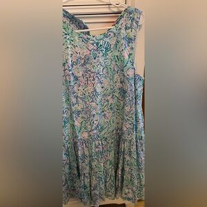 Lilly Pulitzer Pink and Blue Patterned Fabric Dress